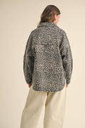 J4027  LEOPARD PRINT STRETCH SHACKET: LEOPARD / M