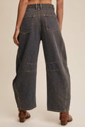 Baggy Barrel Jeans in Dark Denim