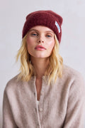 The Mohair Beanie in Cherry Burgundy