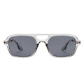 Retro Square Brow-Bar Aviator Sunglasses