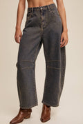 Baggy Barrel Jeans in Dark Denim