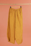 Linen Barrel Pant in White