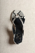 Aurora Snake-Embossed Leather Wedge Thong right Sandal on white background
