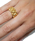 Roll X- Watch band Ring- Stainless steel 14K: Yellow Gold / 7