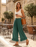 4029 WIDE COTTON PANTS WITH EYELET EMBROIDERY: ROYAL