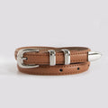 Simple Elegant Slim Leather Belt MK2LEEP6W6JBT91: Coffee