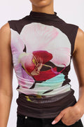 Sleeveless Orchid Mesh Top