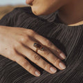Walton Ring - Brown: Gold Plated / 7