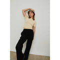 Black Cotton Wide Leg Pants