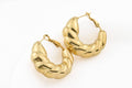 Oversized Chunky Croissant Hoops - Thick Lightweight Hoops: Silver