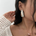 HIGH-GRADE STAINLESS STEEL WATER DROP EARRINGS_CWMM3195: GOLD / (OS) 1