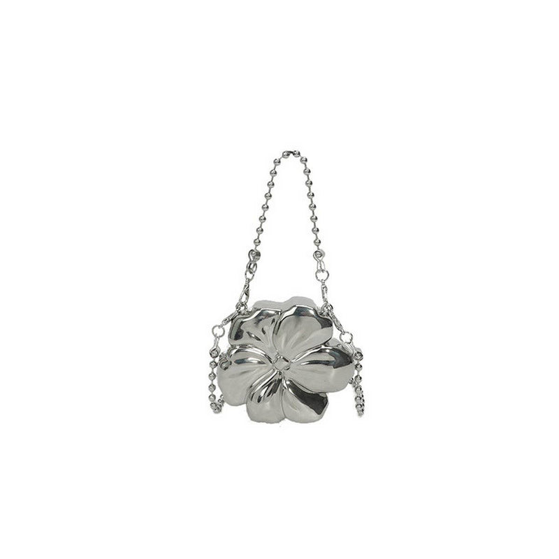 Metal Flower Clutch/Shoulder Bag
