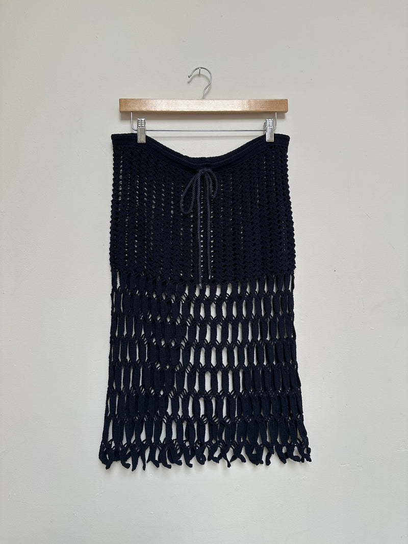 Project knit navy midi skirt