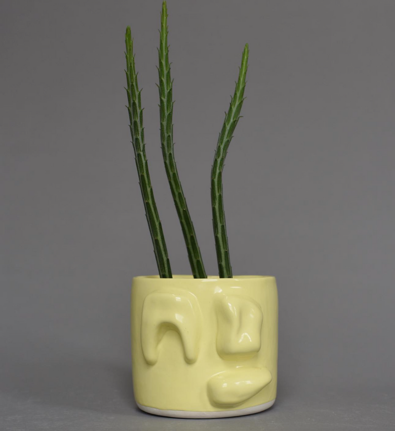 Julia Gavin petra planter in yellow and speckled