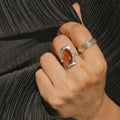Walton Ring - Brown: Gold Plated / 7