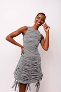 ERIN  RUCHE MINI DRESS: Red / S