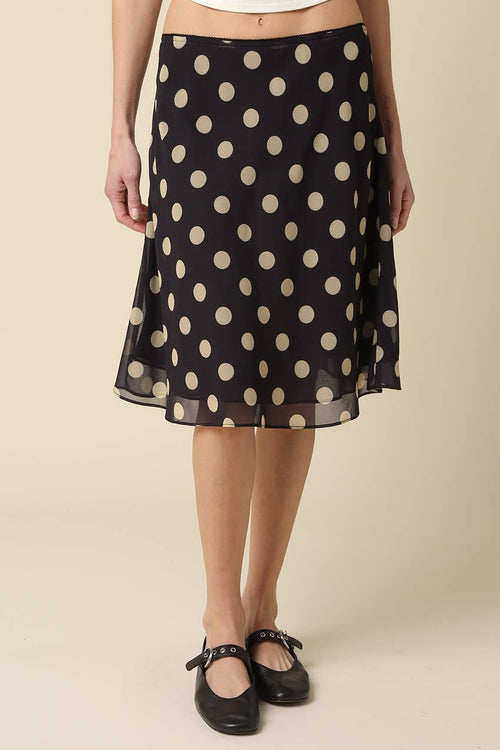 Black Polka Dot Slip Skirt