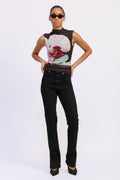 Sleeveless Orchid Mesh Top