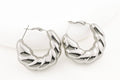 Oversized Chunky Croissant Hoops - Thick Lightweight Hoops: Silver