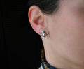 Small Croissant Huggies - Waterproof 18k Gold Dome Earrings: Silver