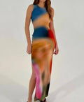 Sweetkama Ladies Sleeveless Multicolor Daily Long Dres: L / Multicolor