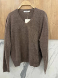V-neck Pullover in Cashmere, Wool & Silk: Darth Gray / One size