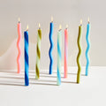 Wiggle Candles - Green (2 Pack) - 11" Vibrant Taper Candles