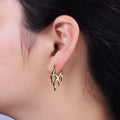 Flaming Fire Abstract Band French Lock Latch Earrings