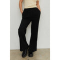 Black Cotton Wide Leg Pants