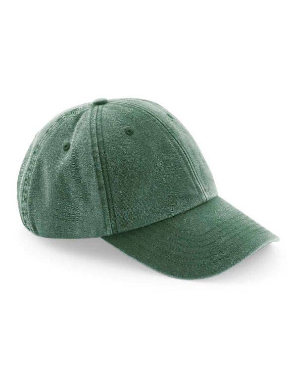 Beechfield Low Profile Vintage Cap | Unisex | Heavy Washed Cotton | 17 Colours | One Size: Vintage Bottle Green / One Size