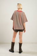 A striped knit top - FT1255: Black / Contemporary / S