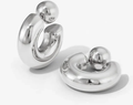 Puffy Thea O Hoop Earring Stainless steel: Silver