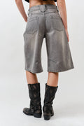 MAP3098 DENIM BERMUDA SHORTS WITH YOKE SEAM: CREAM / S