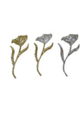 Vintage Oversized Metal Leaf Flower Brooch N6B013: Gold