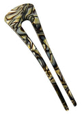 French Amie Grace Long Onyx Large Cellulose Acetate Chignon U Hair Pin Stick