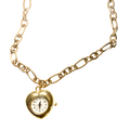 Watch Necklace- Steel Chain , Heart Shaped, Really Works: Silver