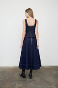 Denim Corset Top Lace-Up Detail