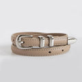 Simple Elegant Slim Leather Belt MK2LEEP6W6JBT91: Coffee