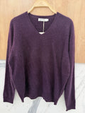 V-neck Pullover in Cashmere, Wool & Silk: Coral Pink / One size