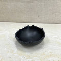 Black Round Torn Edge Textured Bowl