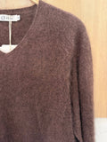 V-neck Pullover in Cashmere, Wool & Silk: Darth Gray / One size