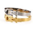  Buckle Bangle Bracelet- Hinged- Stainless Steel - Cuff : Yellow Gold