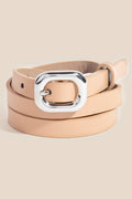 Thick Rectangle Buckle Leather Belt