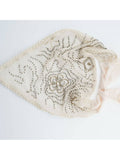 Beaded Mesh Lace Trim Headscarf