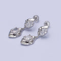 Clear Cubic Zirconia Abstract Dangle Stud Earrings AE1091: Gold