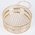 Metal Wire Round Clutch: Silver