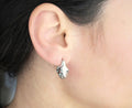 Bold Figure Drop Earrings - Medium Irregular Huggies: Silver