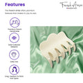French Amie Crown Wave Small 2.5” Cellulose Handmade Interlocking Hair Claw: Silver Onyx Grey