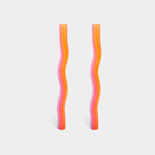 Wiggle Candles - Orange (2 Pack) - 11" Vibrant Taper Candles