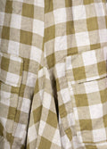 6633C LINEN SKIRT WITH POCKETS, VICHY CHECK PATTERN: Yellow